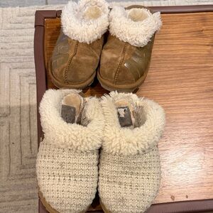 UGG Women’s Brown and Cream Shearling Slippers